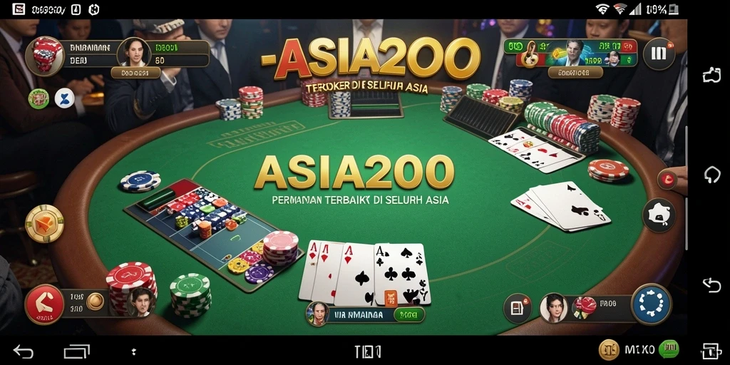 Tampilan gameplay seru di ASIA200 dengan suasana poker yang menegangkan.