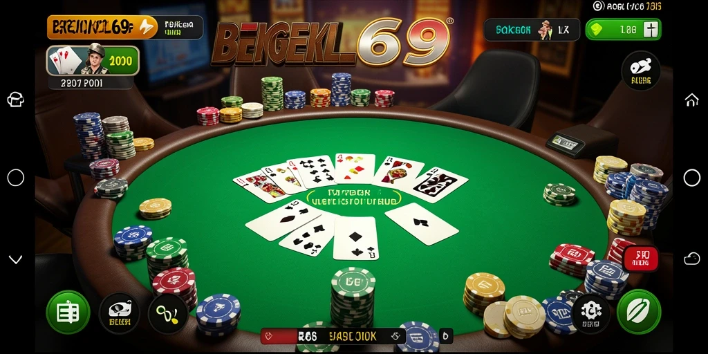 Tampilan gameplay poker yang menarik dan mendebarkan.