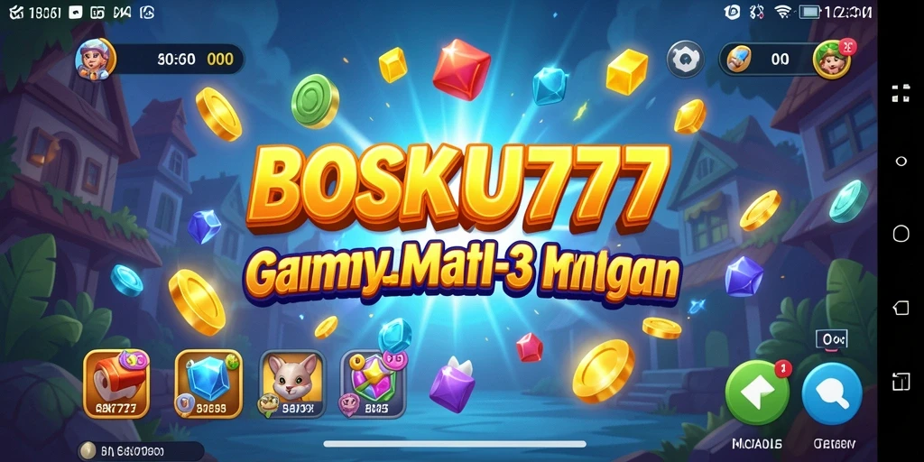 Tampilan menarik dari gameplay Match-3 BOSKU777 yang menantang.