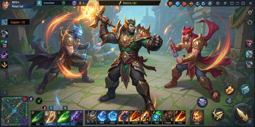 Screenshot gameplay BRO138 yang menampilkan pertarungan tim yang intens.