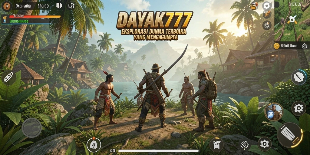 Screenshot gameplay DAYAK777 yang menampilkan suasana eksplorasi dunia terbuka.
