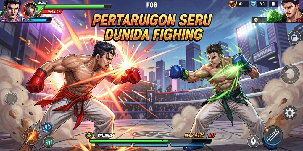 Screenshot F08 menampilkan momen pertarungan yang menegangkan antara karakter.