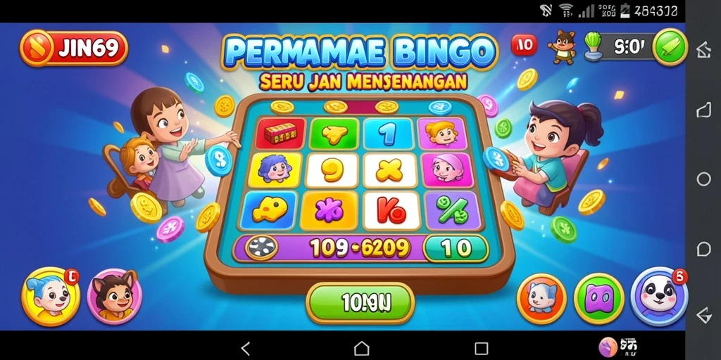 Tampilan gameplay utama JIN69 dengan suasana permainan Bingo yang seru.