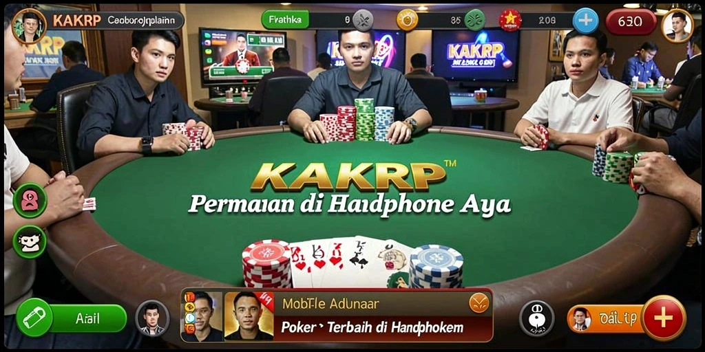 Screenshot gameplay KAKRP menampilkan suasana Poker yang mendebarkan.