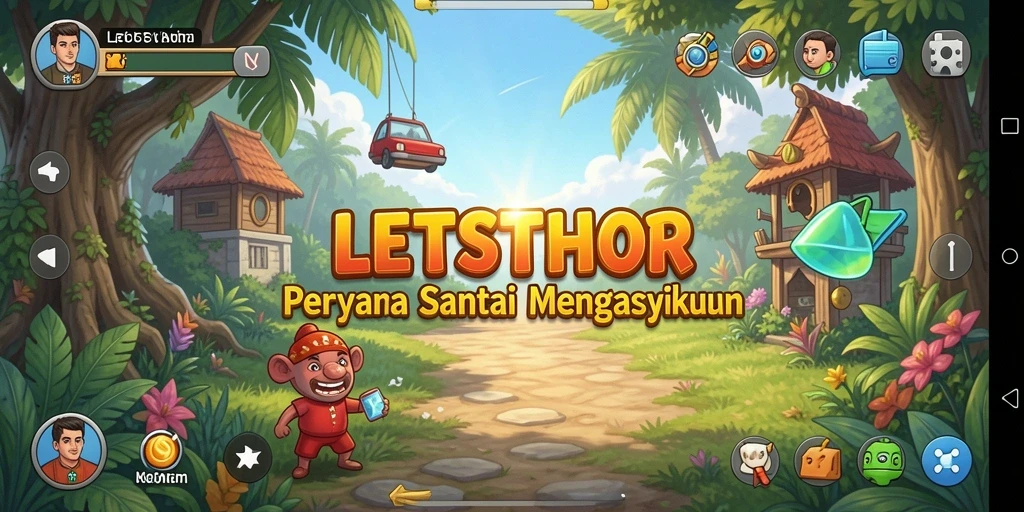 Tampilan seru dari gameplay LETSTHOR yang menyenangkan.