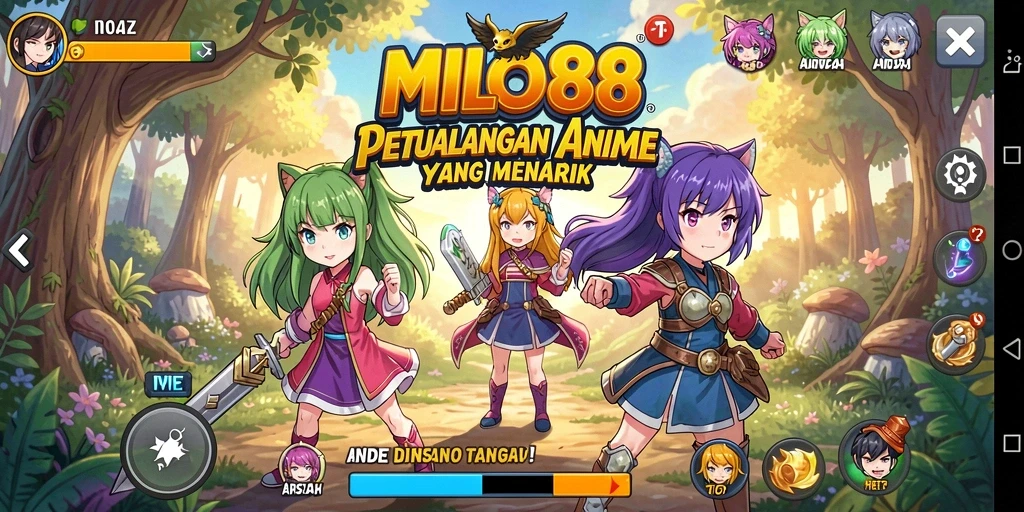 Screenshot game Anime yang menunjukkan aksi dan petualangan seru di MILO88.