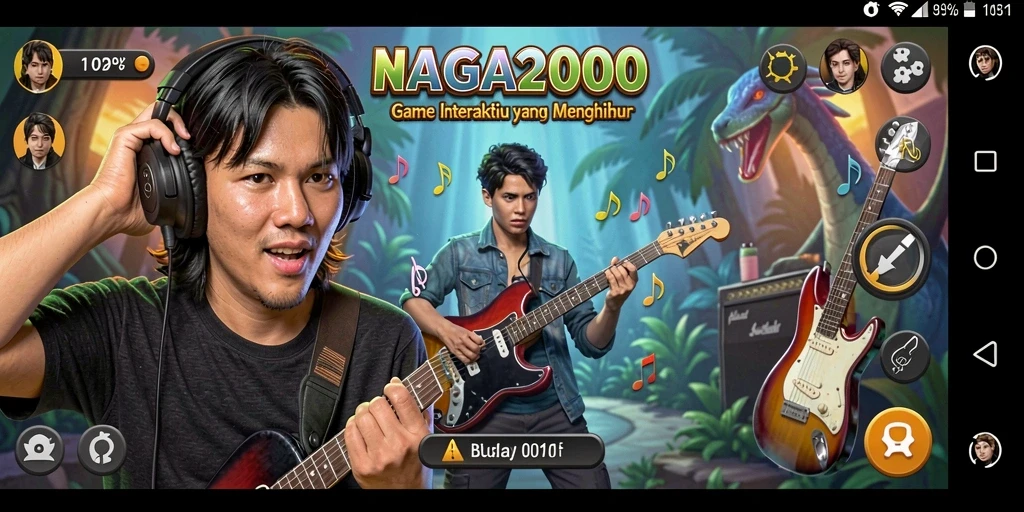 Screenshot gameplay NAGA2000 yang menampilkan keasyikan bermain musik.