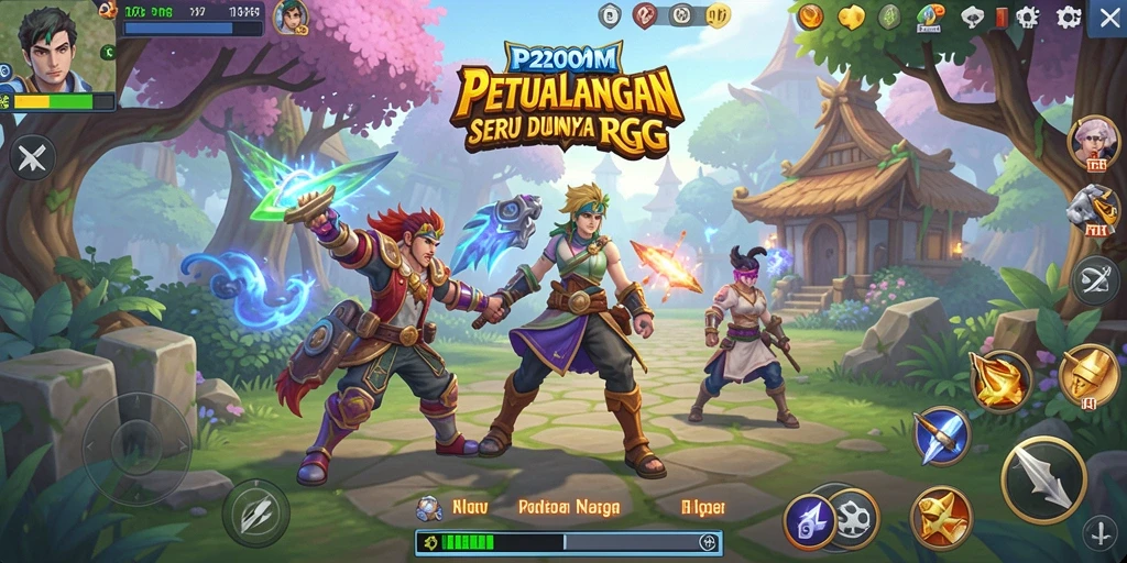 Tampilan gameplay RPG P200M yang menakjubkan dan mendebarkan.