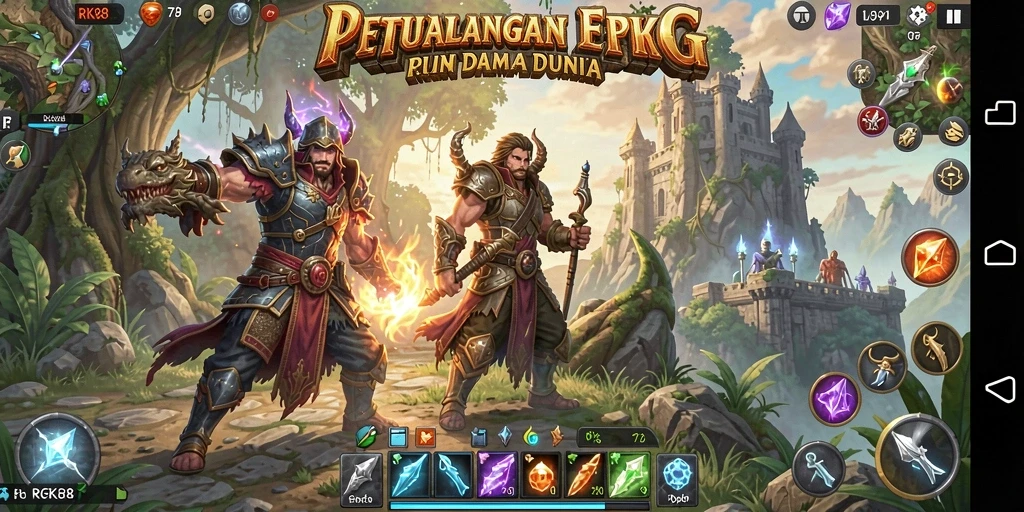 Tampilan gameplay RK88 yang mendebarkan dan penuh aksi RPG.