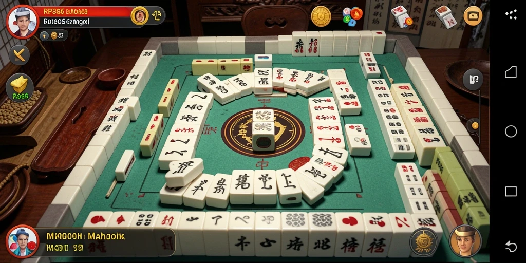Tampilan gameplay RP886 yang menawan dan penuh strategi Mahjong.