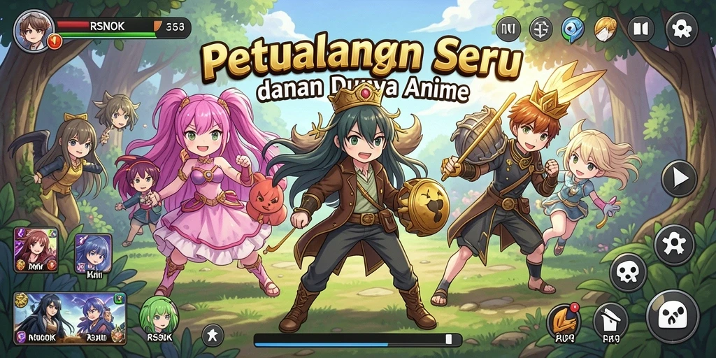 Tampilan gameplay RSNOK yang menarik dalam dunia Anime.