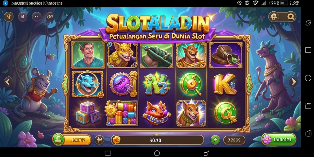 Tangkapan layar utama dari gameplay petualangan di SLOTALADIN.