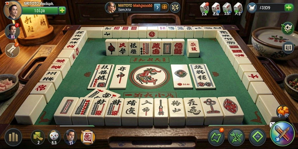 Tampilan gameplay Mahjong yang menarik dan interaktif.