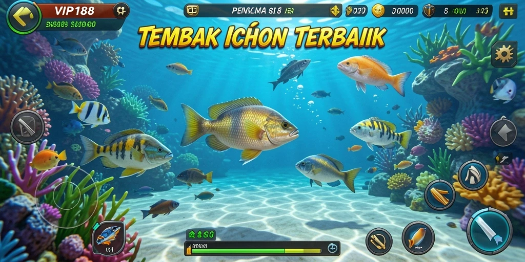 Screenshot utama menampilkan aksi seru menembak ikan di VIP188.