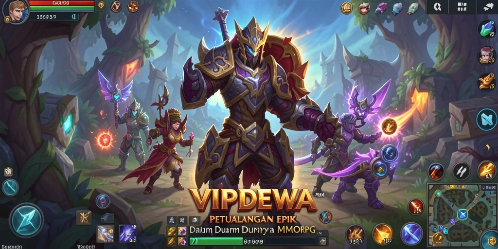 Screenshot VIPDEWA yang menunjukkan pertarungan epik dalam dunia MMORPG.