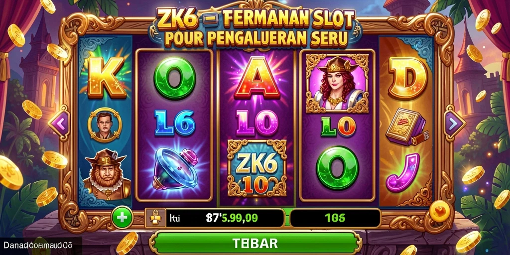 Tampilan menarik dari gameplay Slot ZK6 yang mendebarkan.